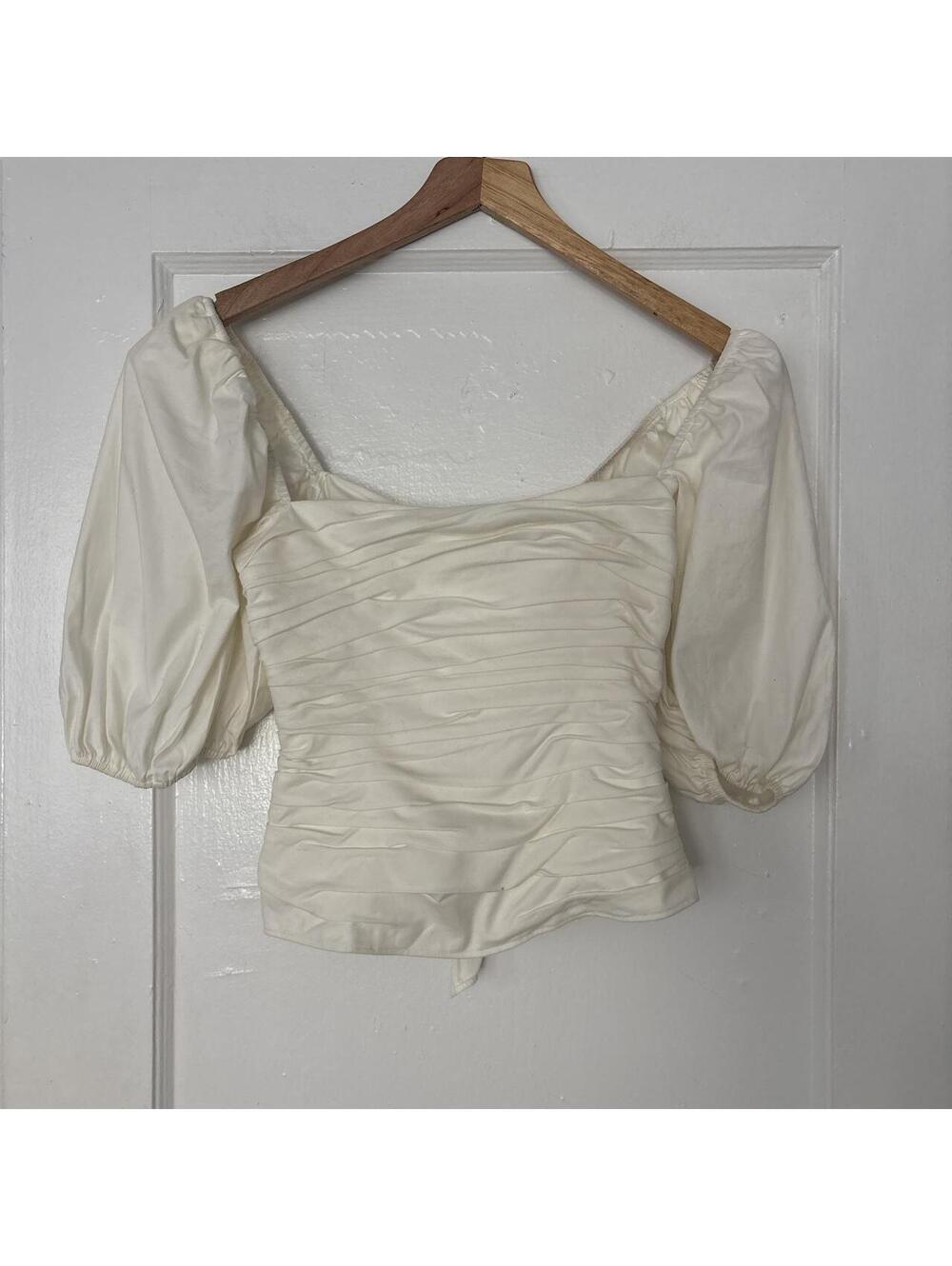 Reformation Women's White and Cream Blous